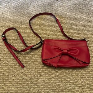 Kate Spade Red Bow-Accent Crossbody Bag with Adjustable Strap